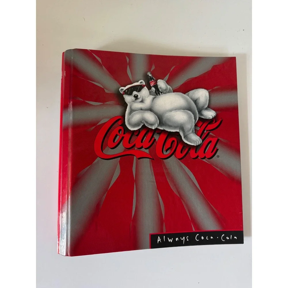 Vintage 1997 Coca-Cola Polar Bear 1.5 Inch Ring Binders Set of 2 Stuart Hall